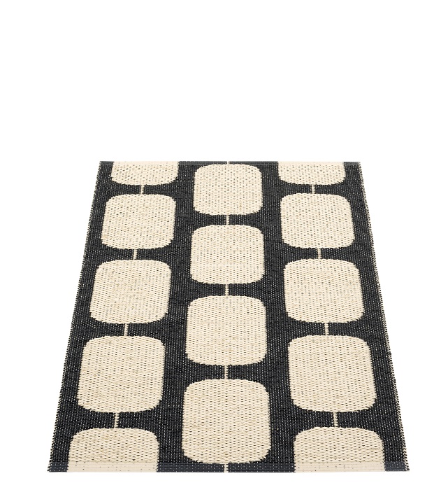 Sten Plastic carpet 70x100 cm Pappelina Black/Cream