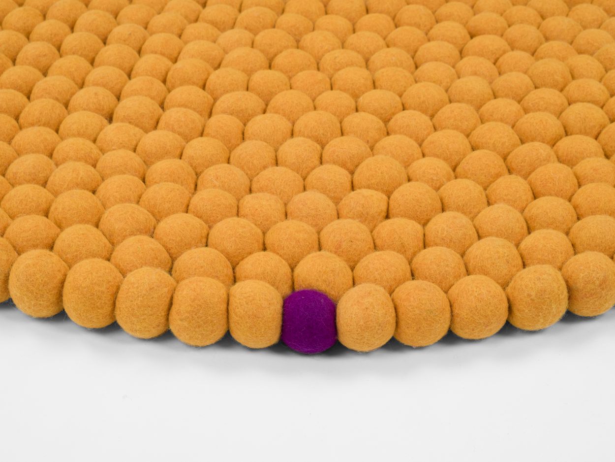 Big One Round Felt carpet Ø 300 cm myfelt Ochre yellow