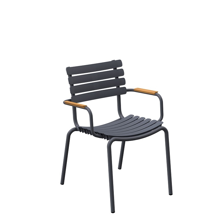 ReClips Outdoor Dining Chair Houe Bamboo Armrests Gray