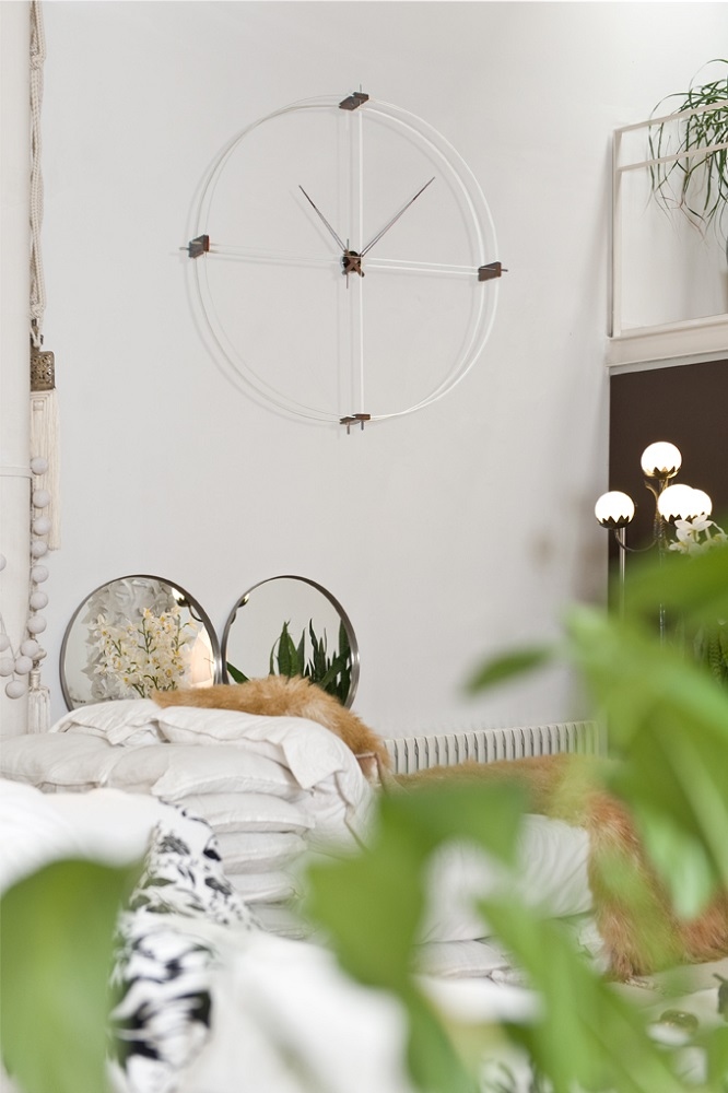 Delmori Wall Clock nomon Black/Walnut