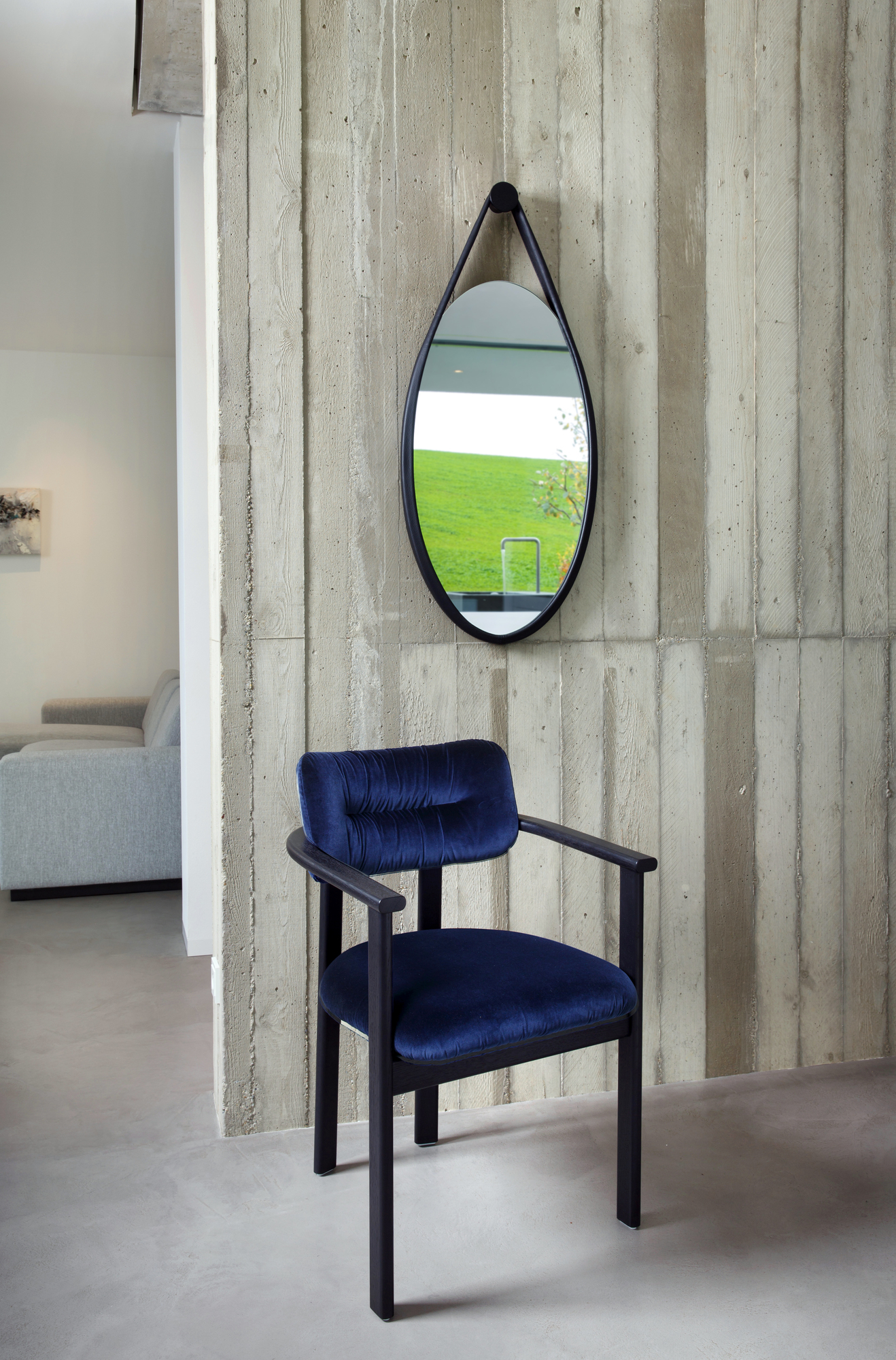 Hide Wall Mirror Cognac Oak Oiled Favius