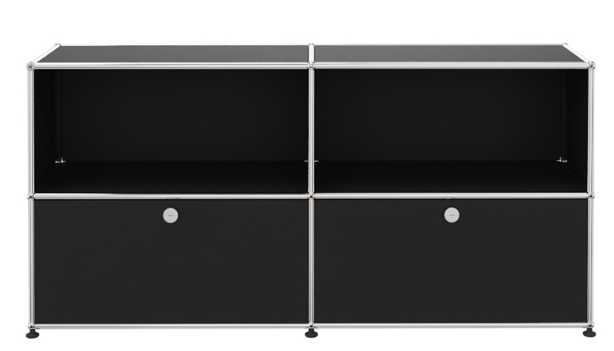 USM Haller Sideboard 2 Open / 2 Flaps Graphite black - FAST DELIVERY