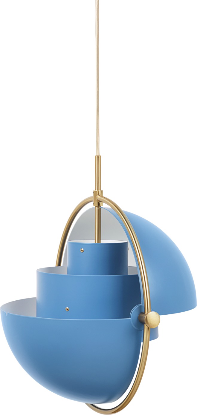 Multi-Lite pendant lamp Blue / Brass Gubi Multi-Lite pendant lamp Blue / Brass Gubi