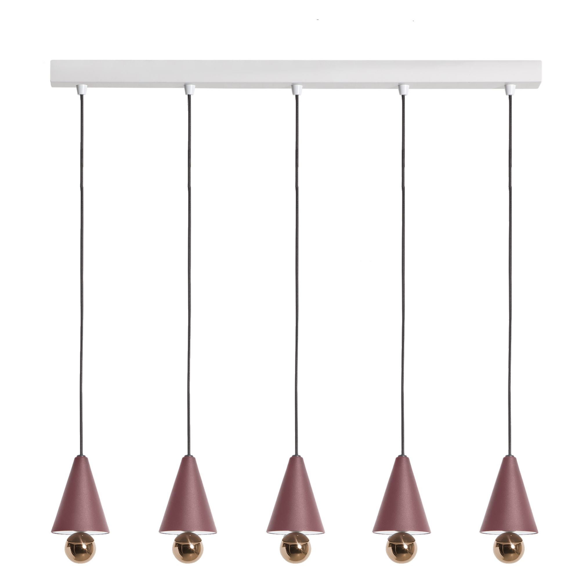 Cherry Pendant light Pendant light set of 5 Linear Petite Friture Brown red