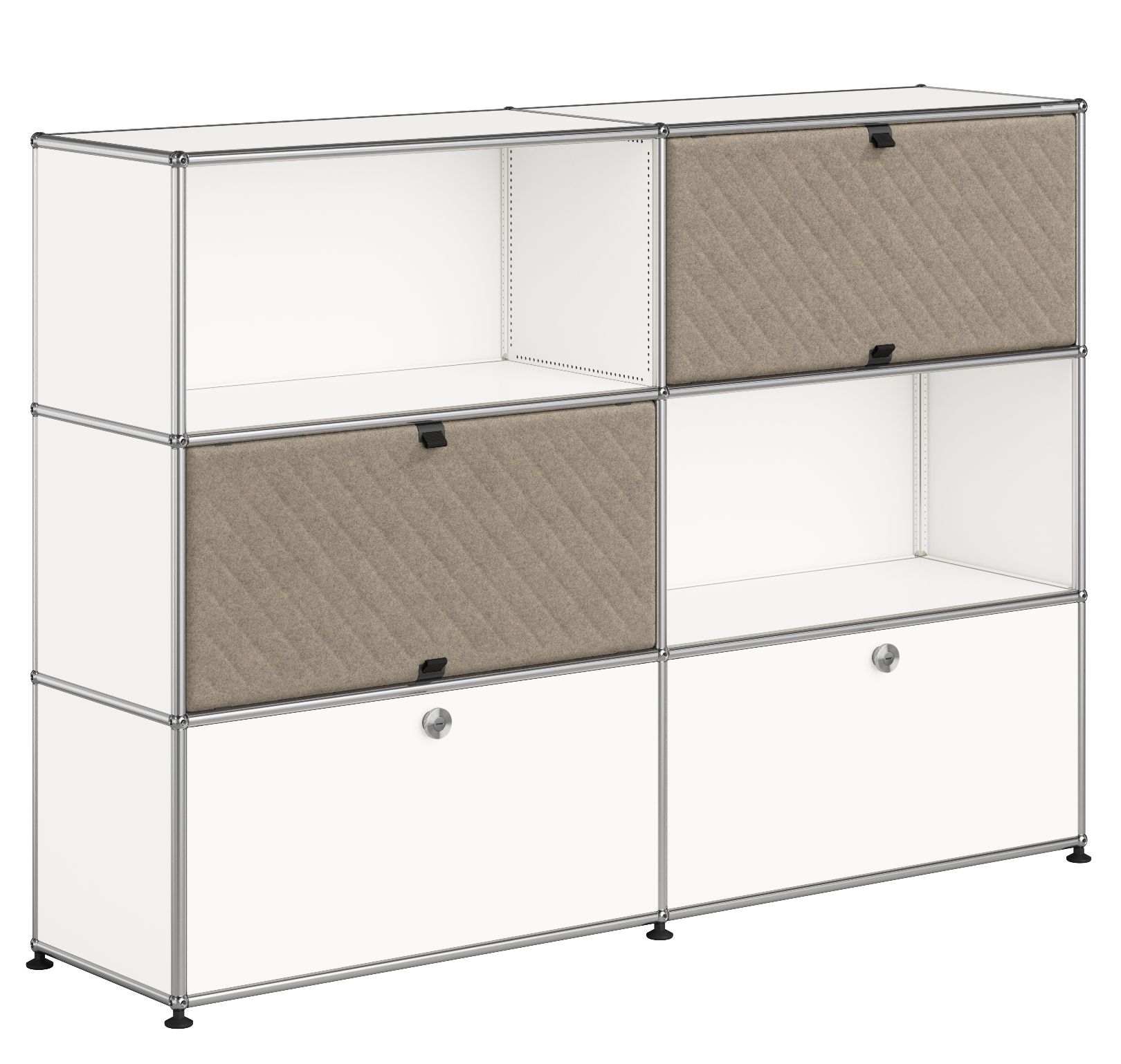 USM Haller Sideboard M66 with Soft Panels Pure White-Taupe