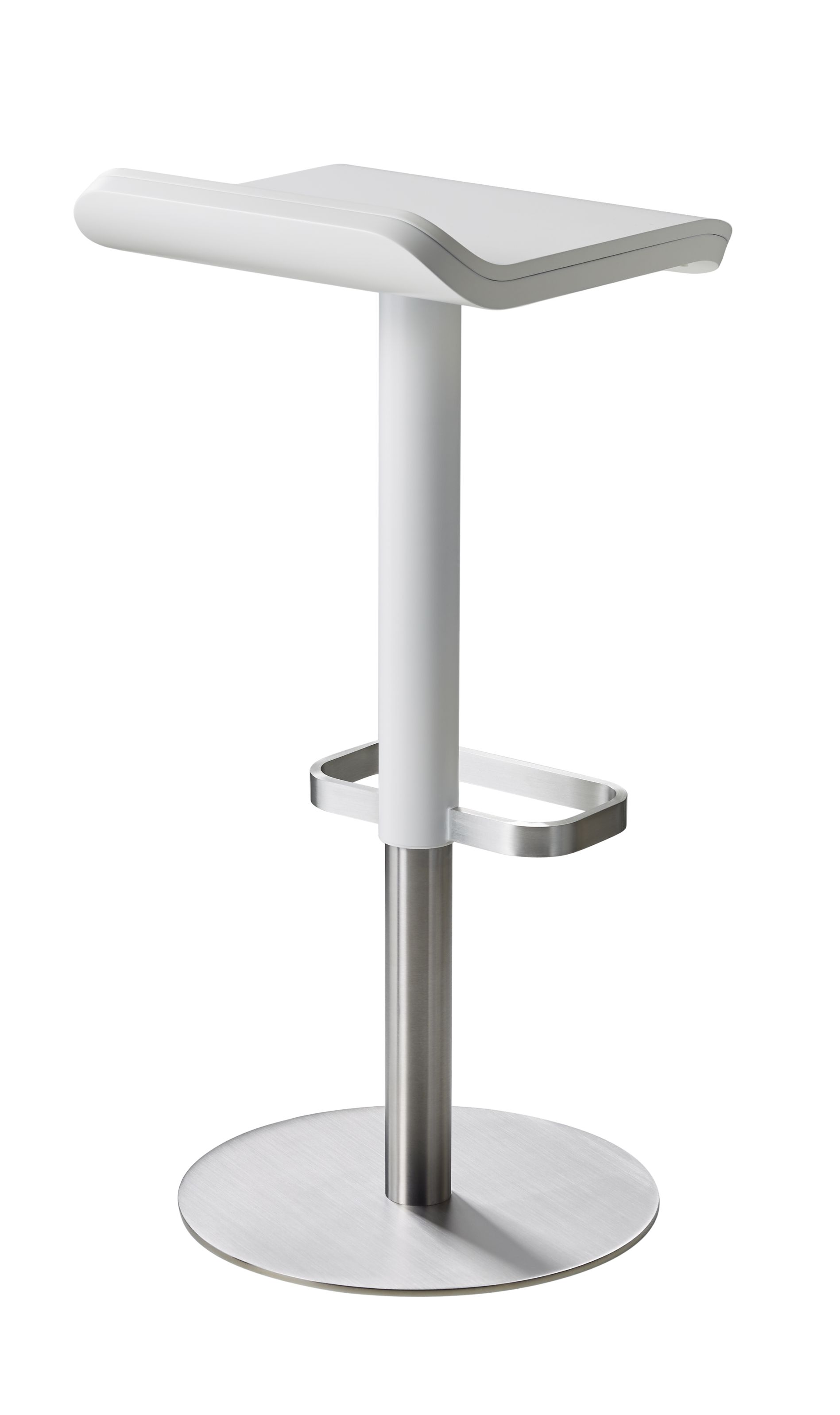 ED Bar Stool Height Adjustable White Moree