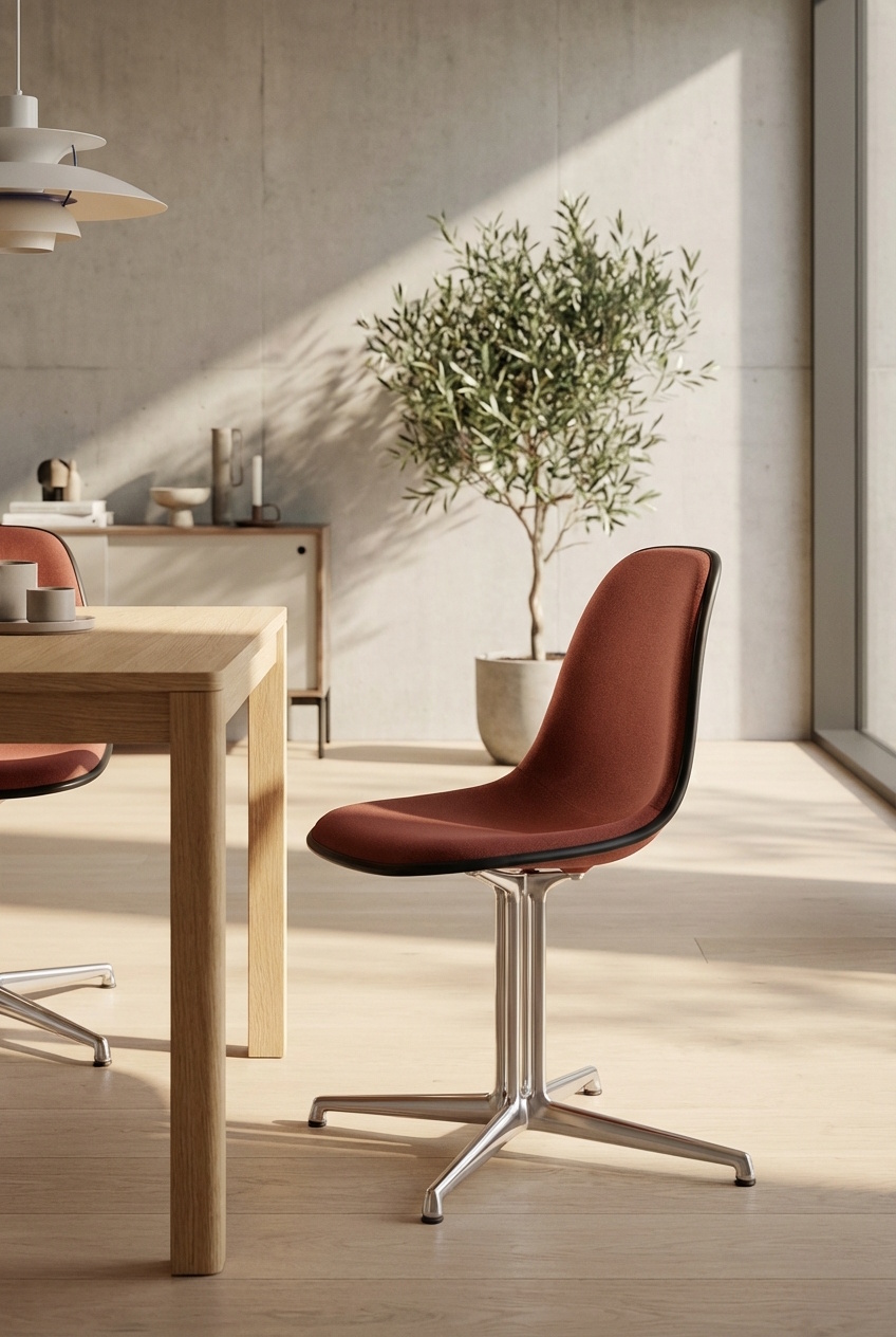 Eames Plastic Side Chair DSL RE Fully Upholstered Chair Vitra