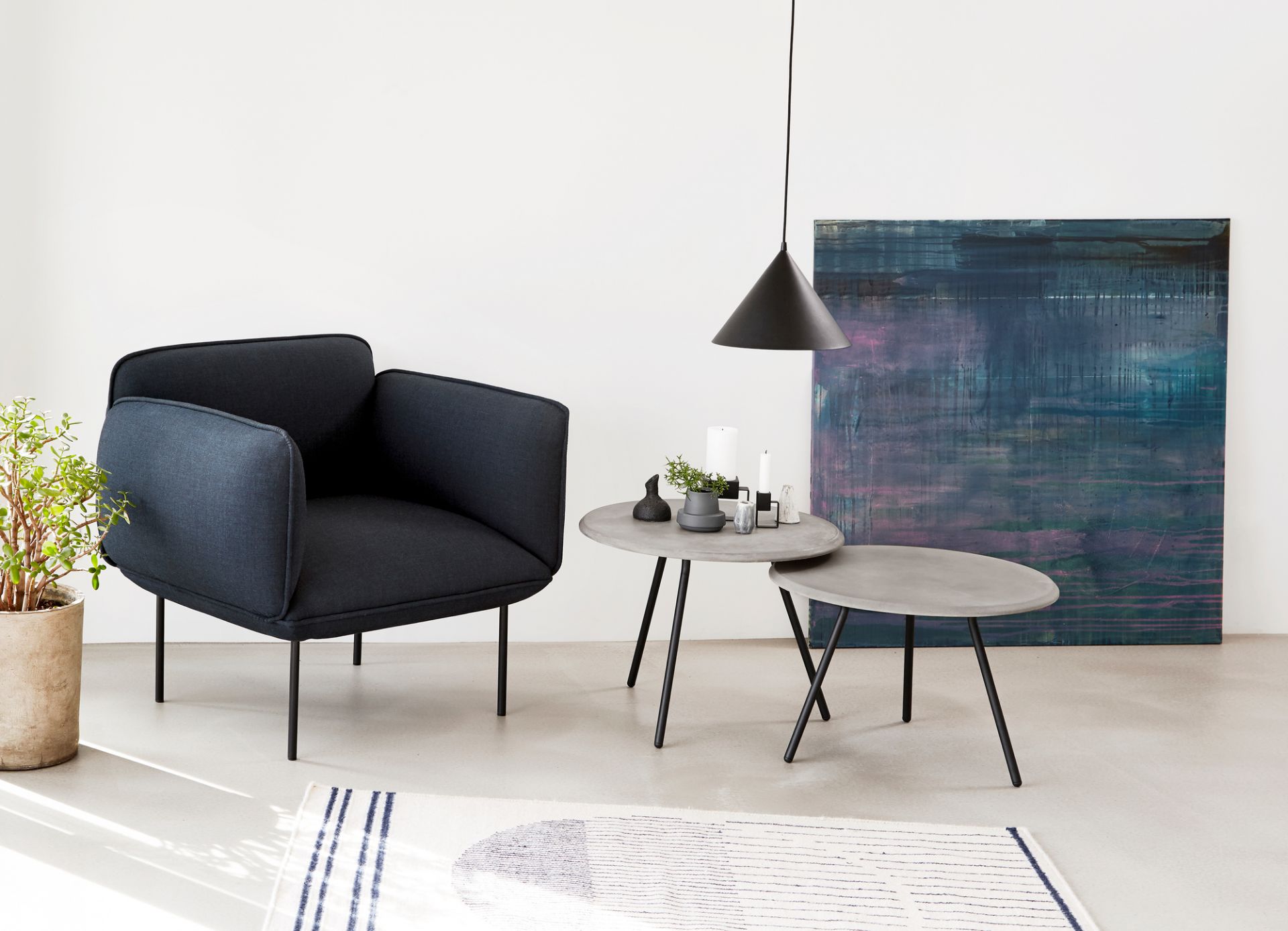 Soround Coffee Table Ø60x44 cm Charcoal Woud SINGLE PIECES