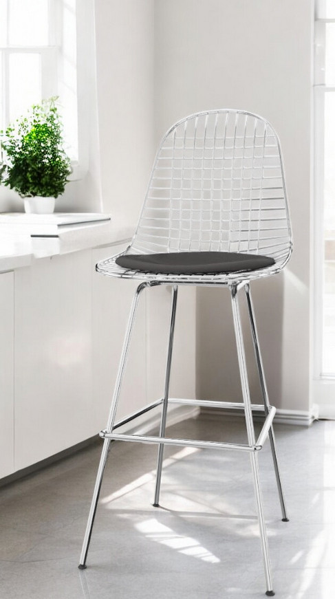 Eames Wire Bar Stool Bar stool High with seat cushion Vitra 
