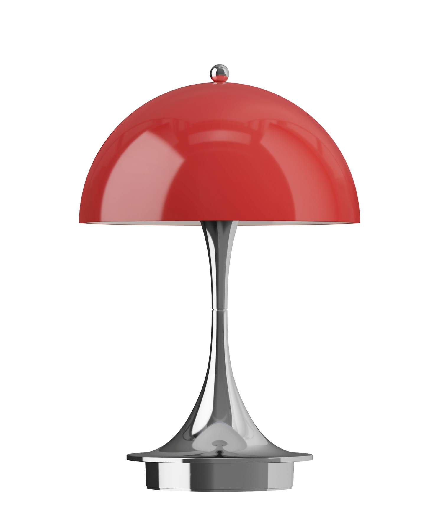 Panthella Originals 160 Portable Lamp Chrome Table lamp / Rechargeable lamp Louis Poulsen Red