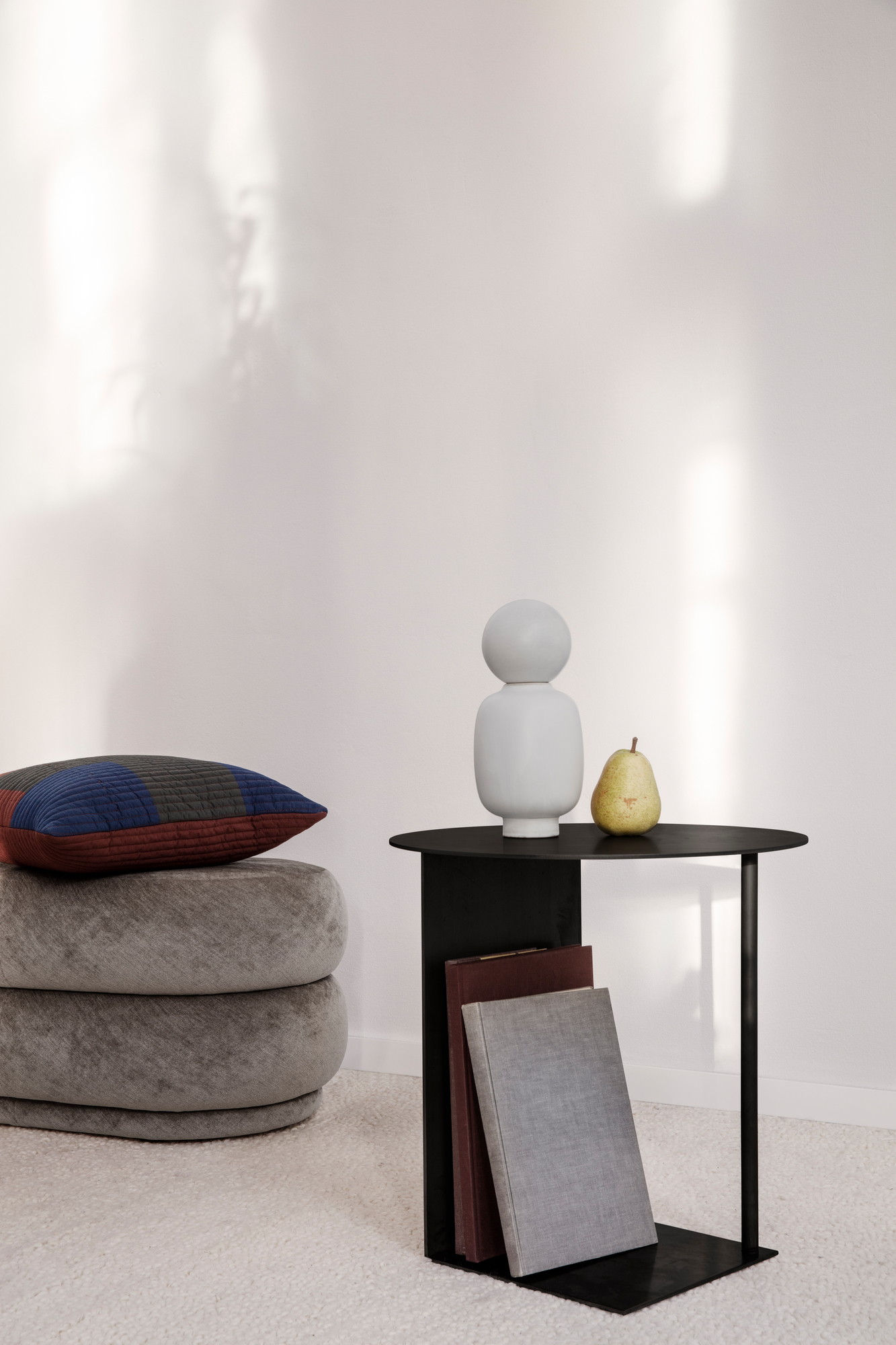 Pouf Oval Faded Velvet Stool Medium Ferm Living Forest