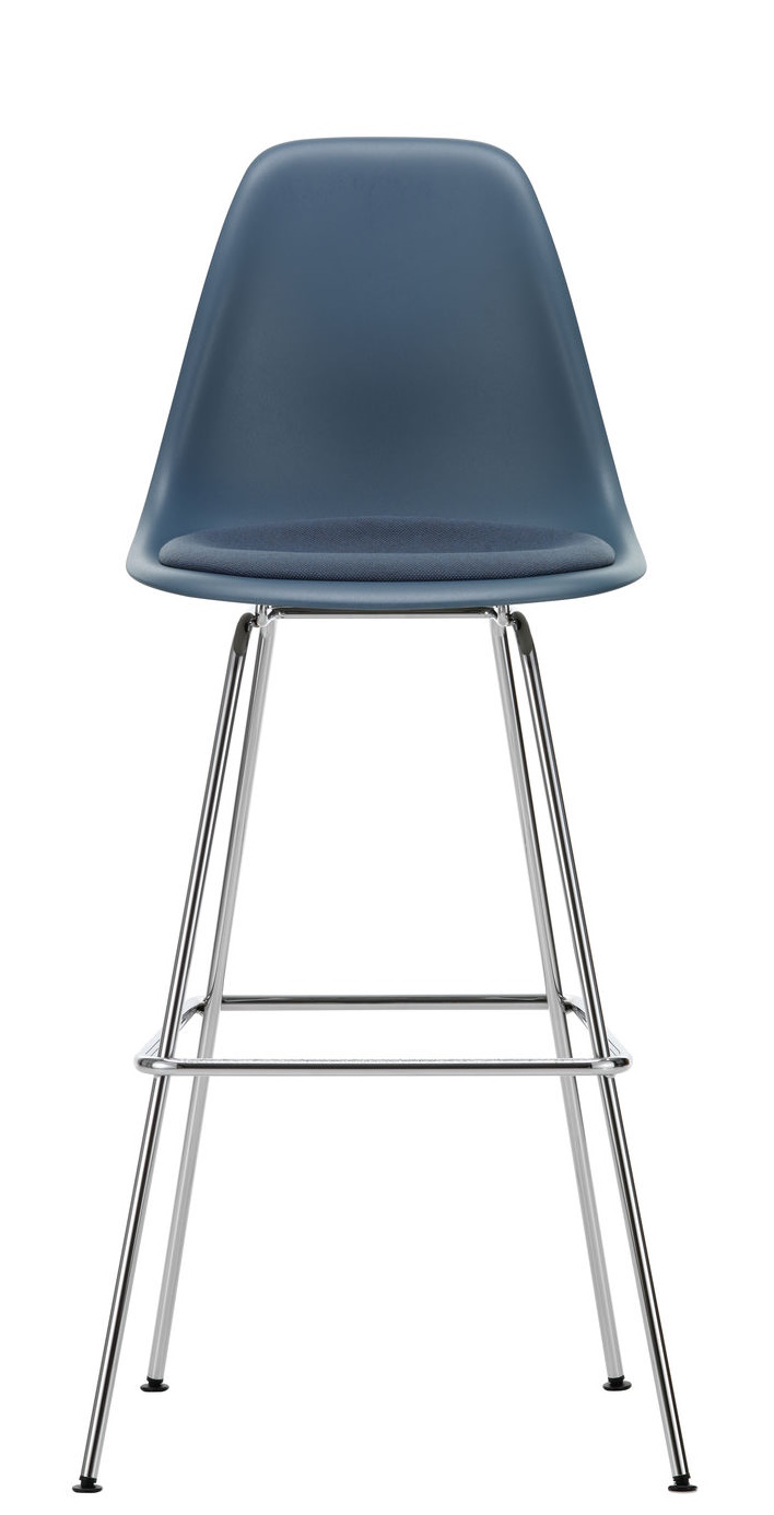 Eames Plastic Bar Stool Bar Stool High with seat cushion Vitra
