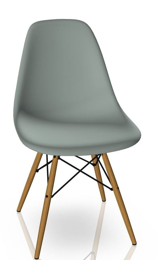 Eames Plastic Side Chair DSW Chair Vitra Ash honey colored - Light grey