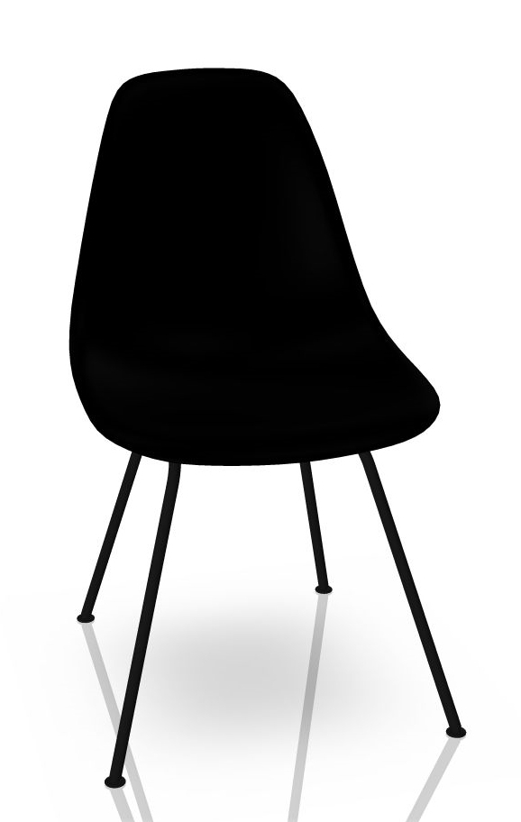 Eames Plastic Side Chair DSX Chair Vitra Black - Deep Black