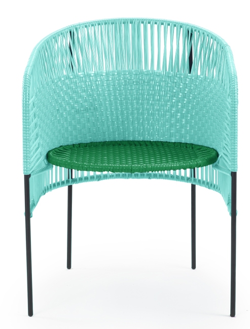 Caribe Dining Chair Outdoor ames Turquoise / Emerald green / Black
