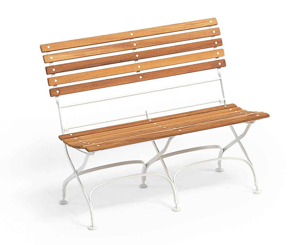 Classic 2-seater bench foldable without armrests Weishäupl