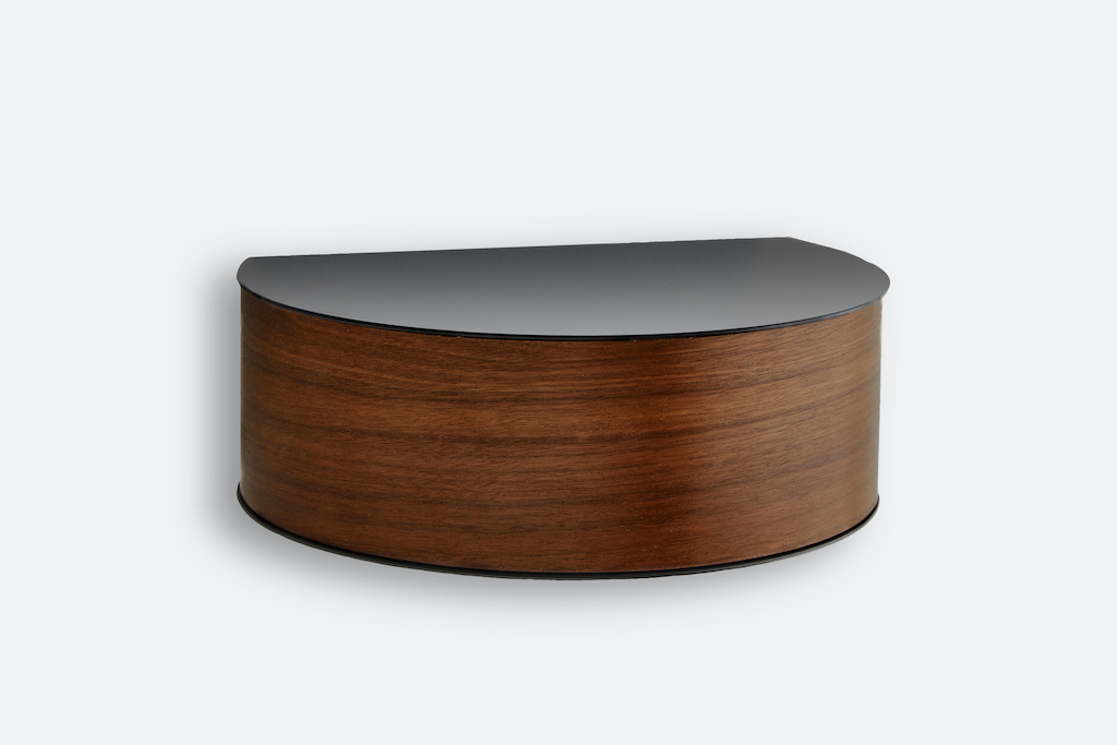 Wallie Wall Drawer Shelf Walnut Woud