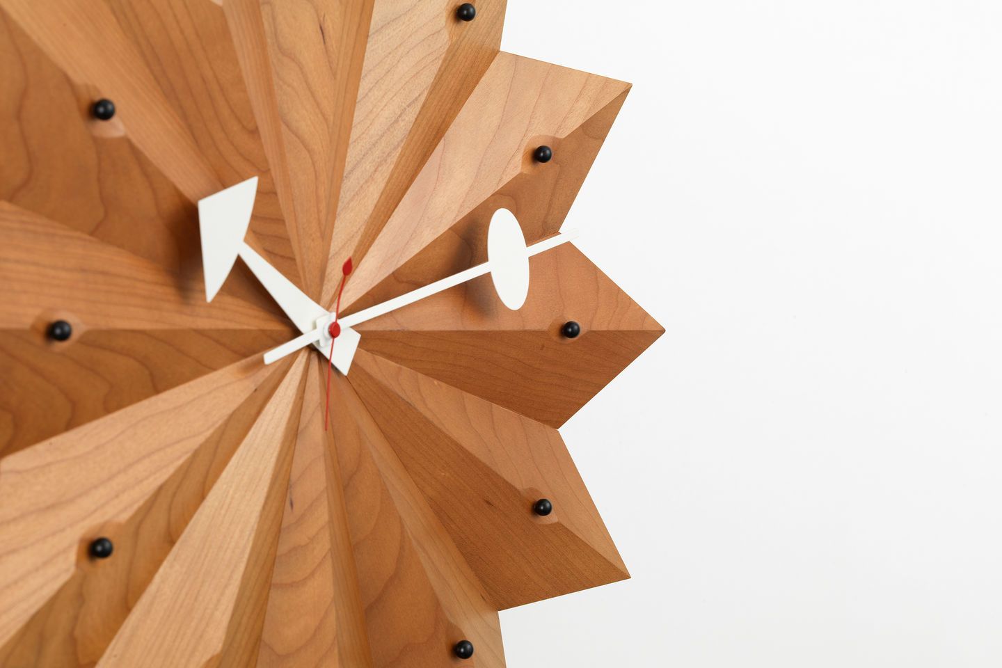 Fan Clock Wall Clock Cherry Wood Vitra