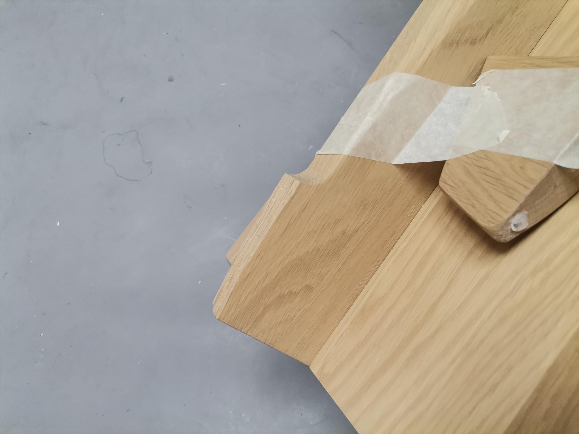 Rock stool OAK GROWN WITH WHITE PIGMENTED Out IMPERFECT ITEMS