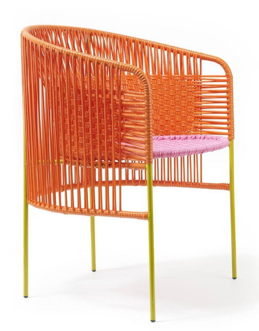 Caribe Dining Chair Outdoor ames Orange / Bubblegum Pink / Curry Yellow