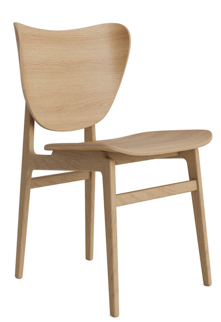 NORR11 Elephant Dining Chair aus Eiche, skandinavisches Design, minimalistischer Holzstuhl für Esszimmer und Küche.