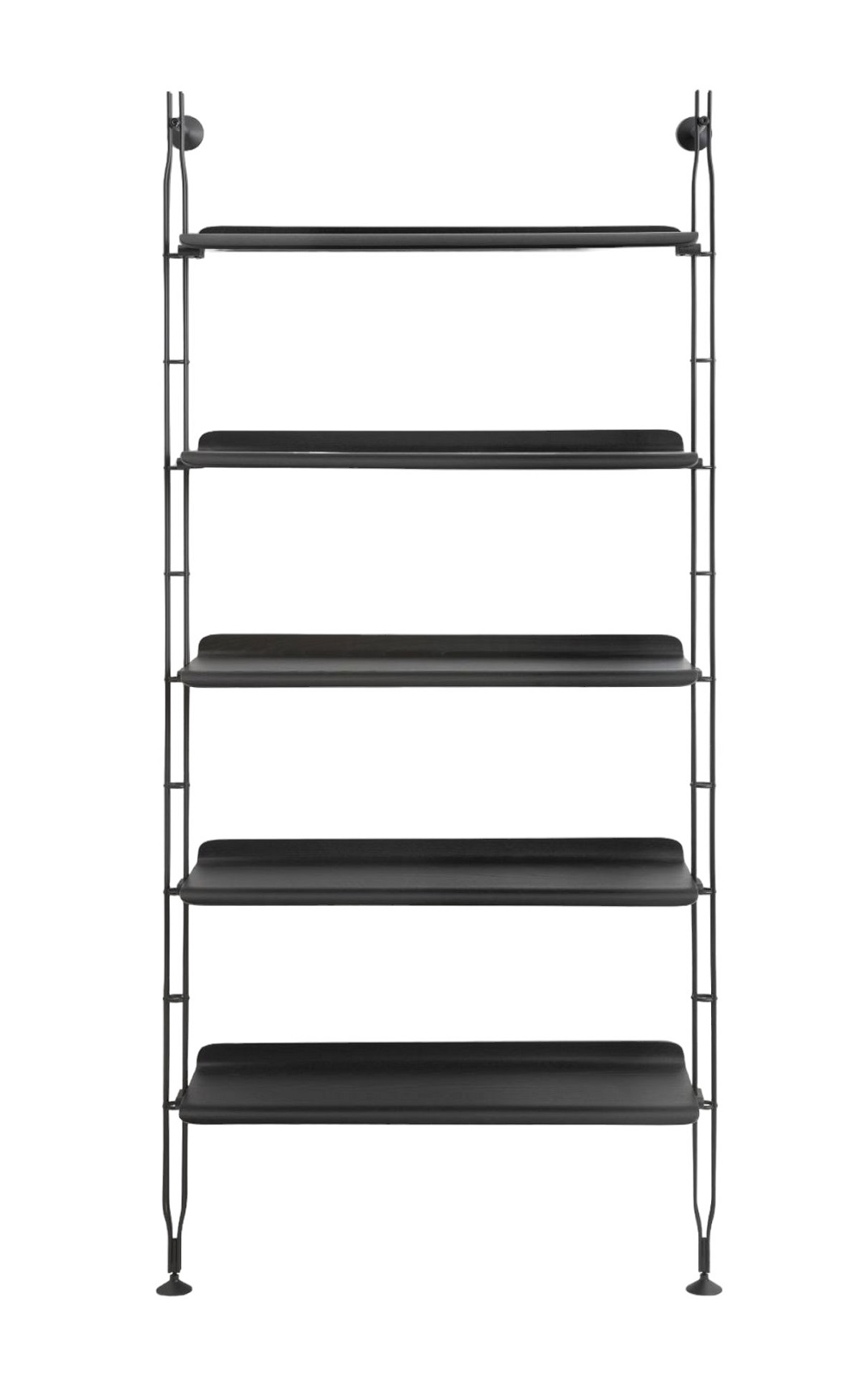 Adam Wood Shelf 5 shelves / 2 shelf supports black ash Kartell SINGLE PIECES