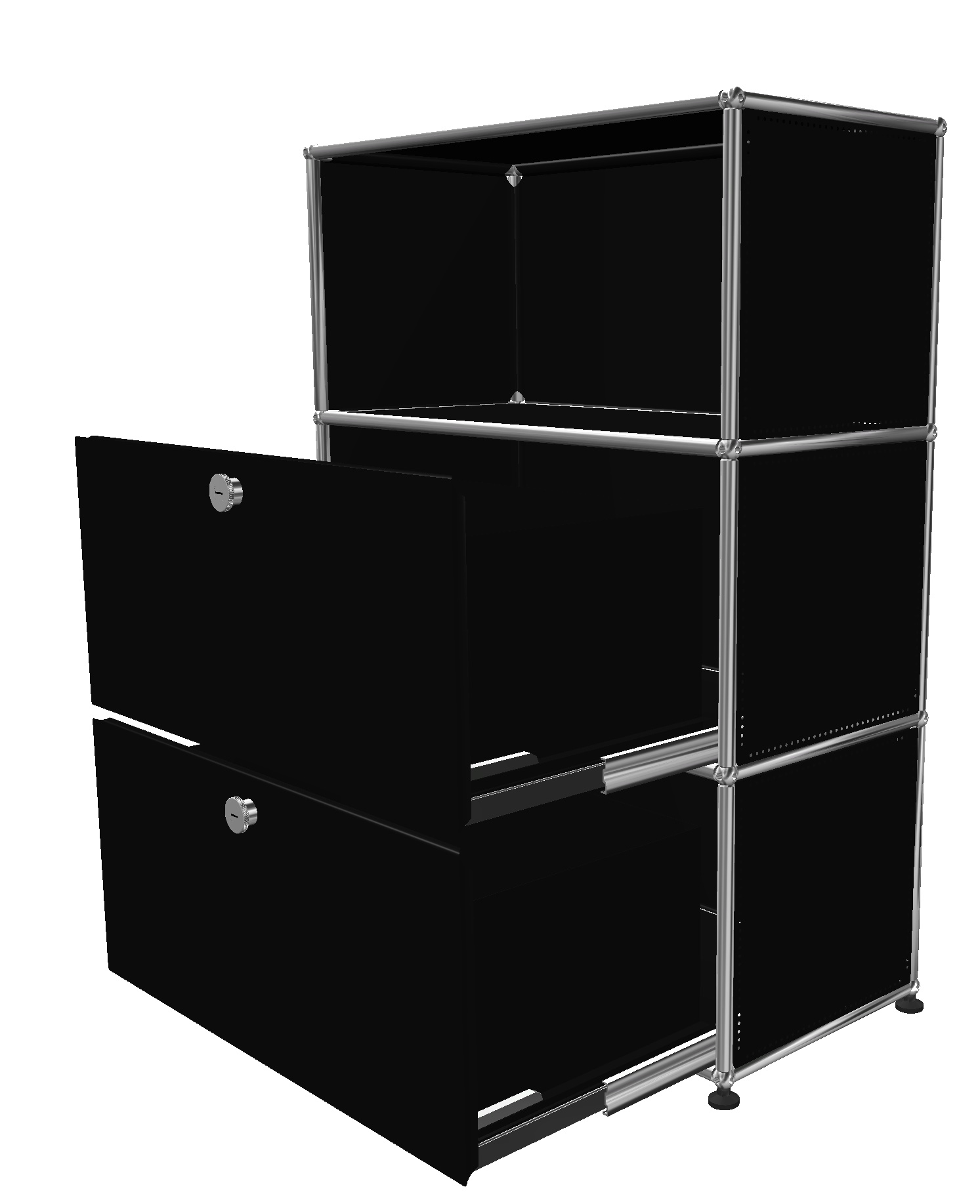 USM Haller Highboard 1 Ouvert / 2 Tiroirs Graphite black - FAST DELIVERY    