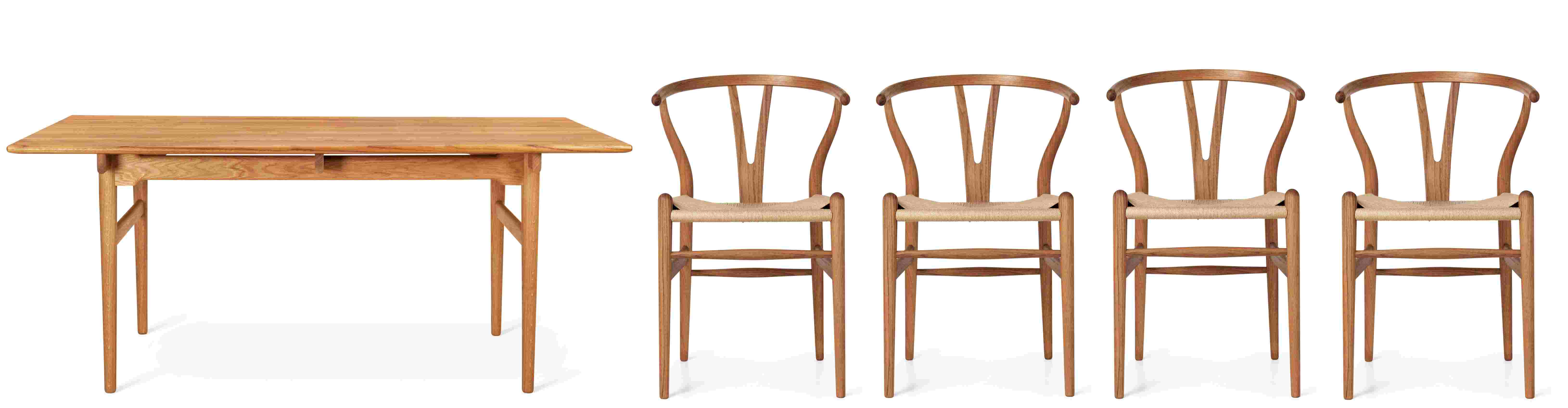 Dining Set 1 CH327 W 190 cm + 4x CH24 Chair Teak Carl Hansen & Søn
