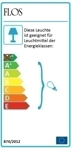 Energieeffizienzlabel der Flos Taraxacum 88 C W Wandleuchte, geeignet für Leuchtmittel der Energieklassen A+ bis E.