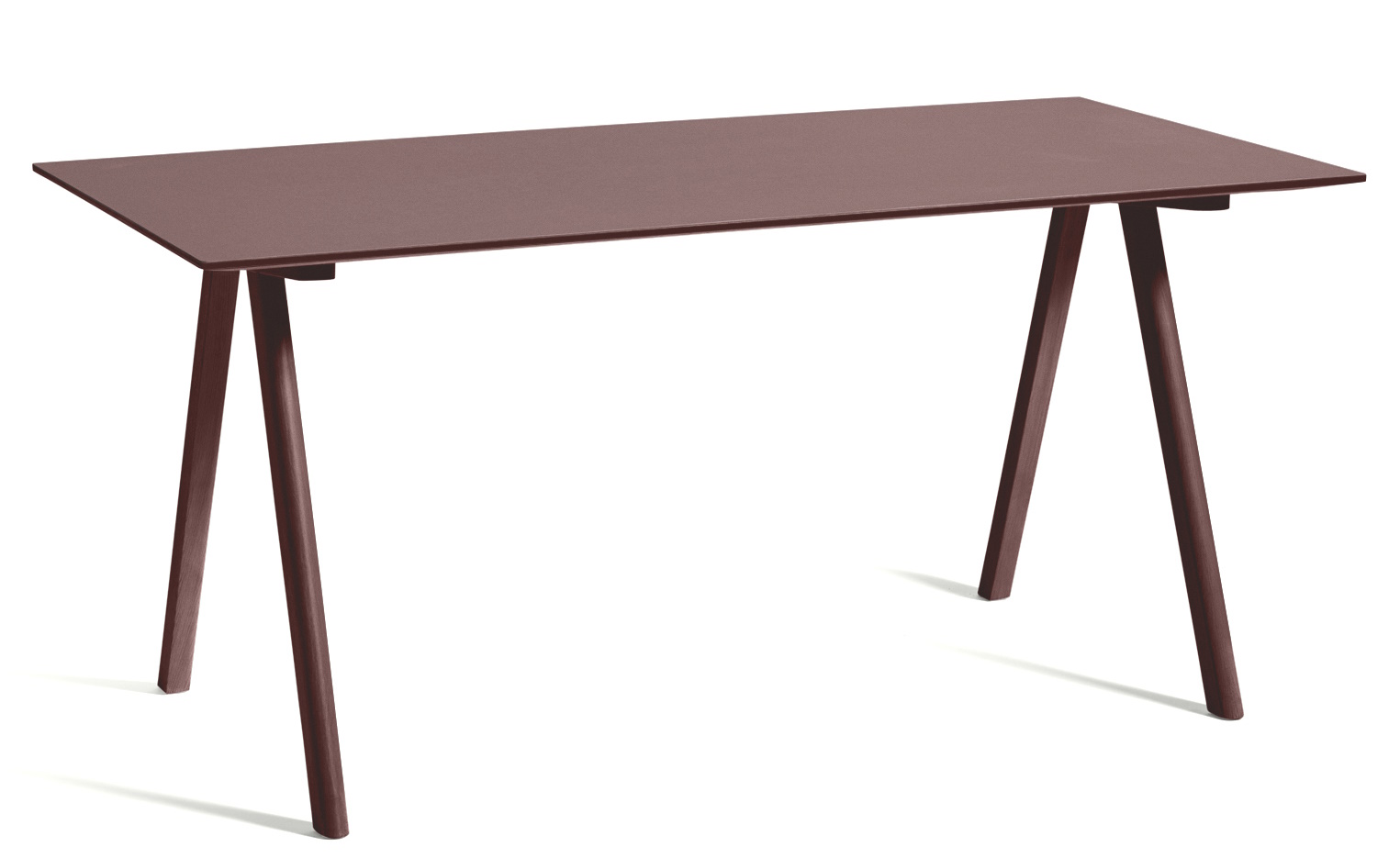 Copenhague Desk Table CPH 10 Hay Oak bordeaux water-based lacquer / top linoleum bordeaux MDF edge