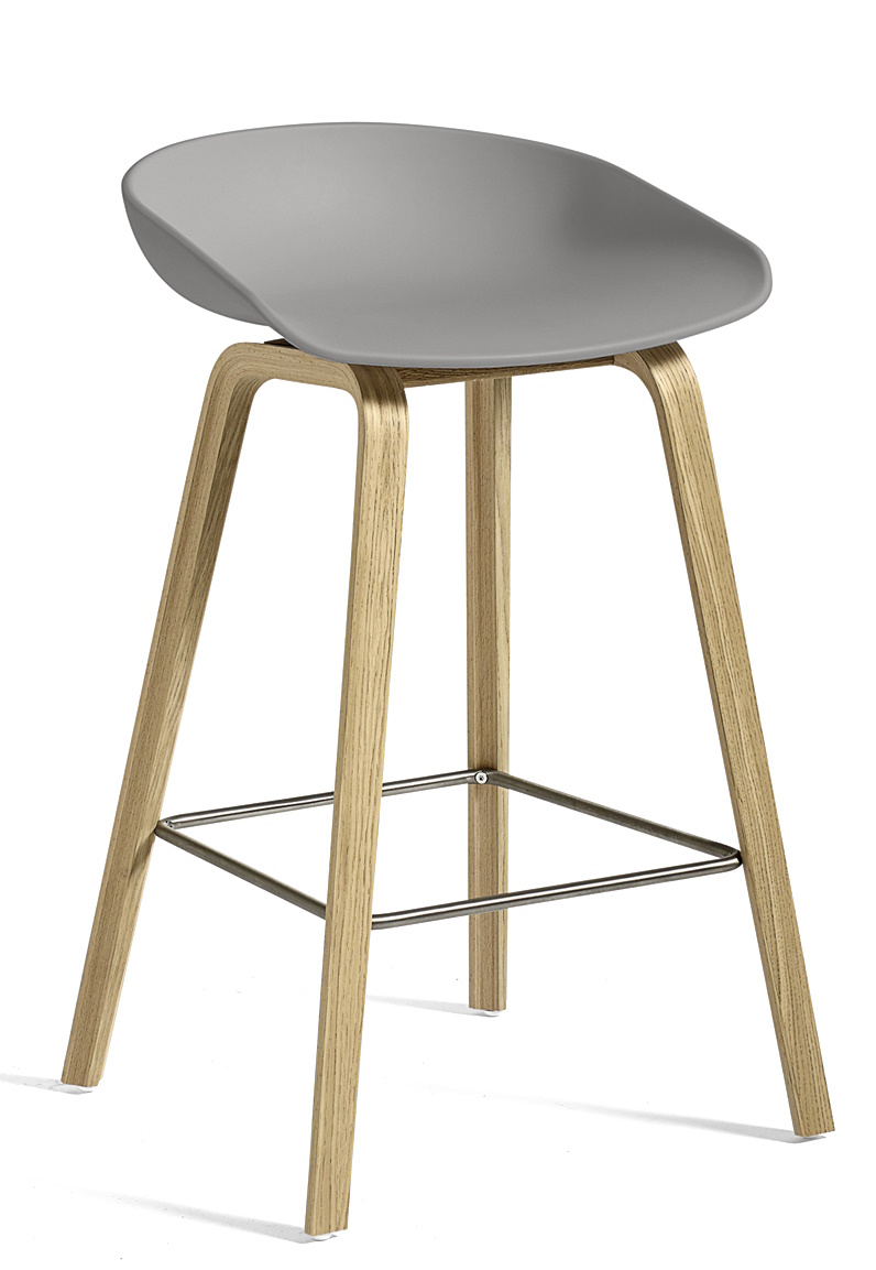 About a Stool AAS32 / AAS 32 Bar stool Low Hay Concrete grey - water-based lacquer