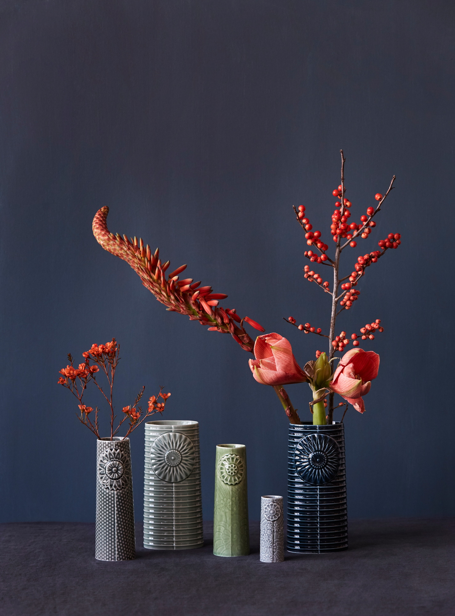 Pipanella Flower blue grey vase micro Dottir SINGLE PIECES