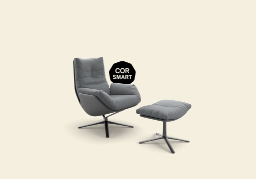 Cordia Lounge Chair with Stool Preferred combination 286 Cor QUICK SHIP
