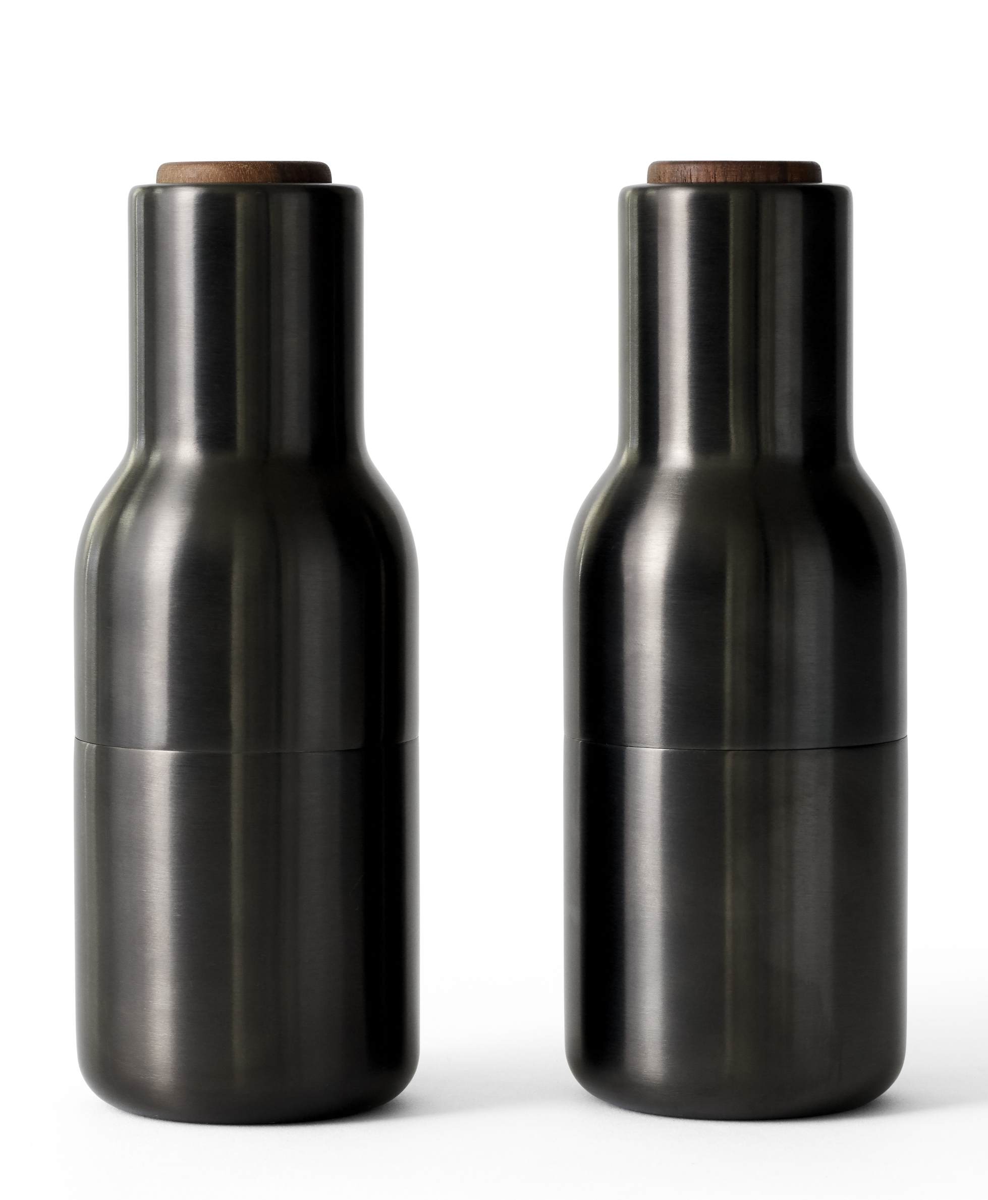 Bottle Grinders Walnut Salt and Pepper mill Audo bronzed brass SINGLE PIECES