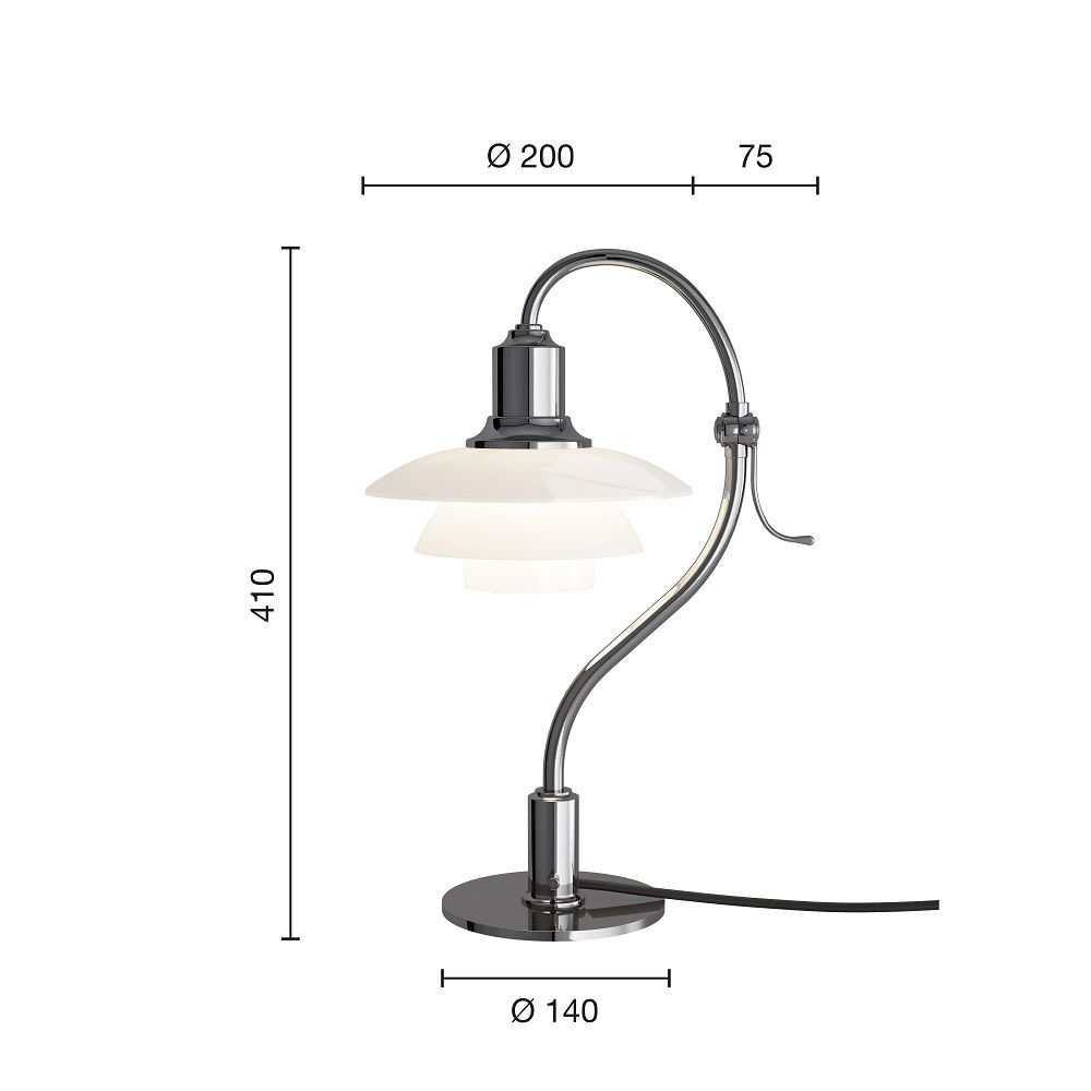 PH 2/2 Question Mark table lamp Chrome Louis Poulsen LIMITED EDITION SINGLE PIECES