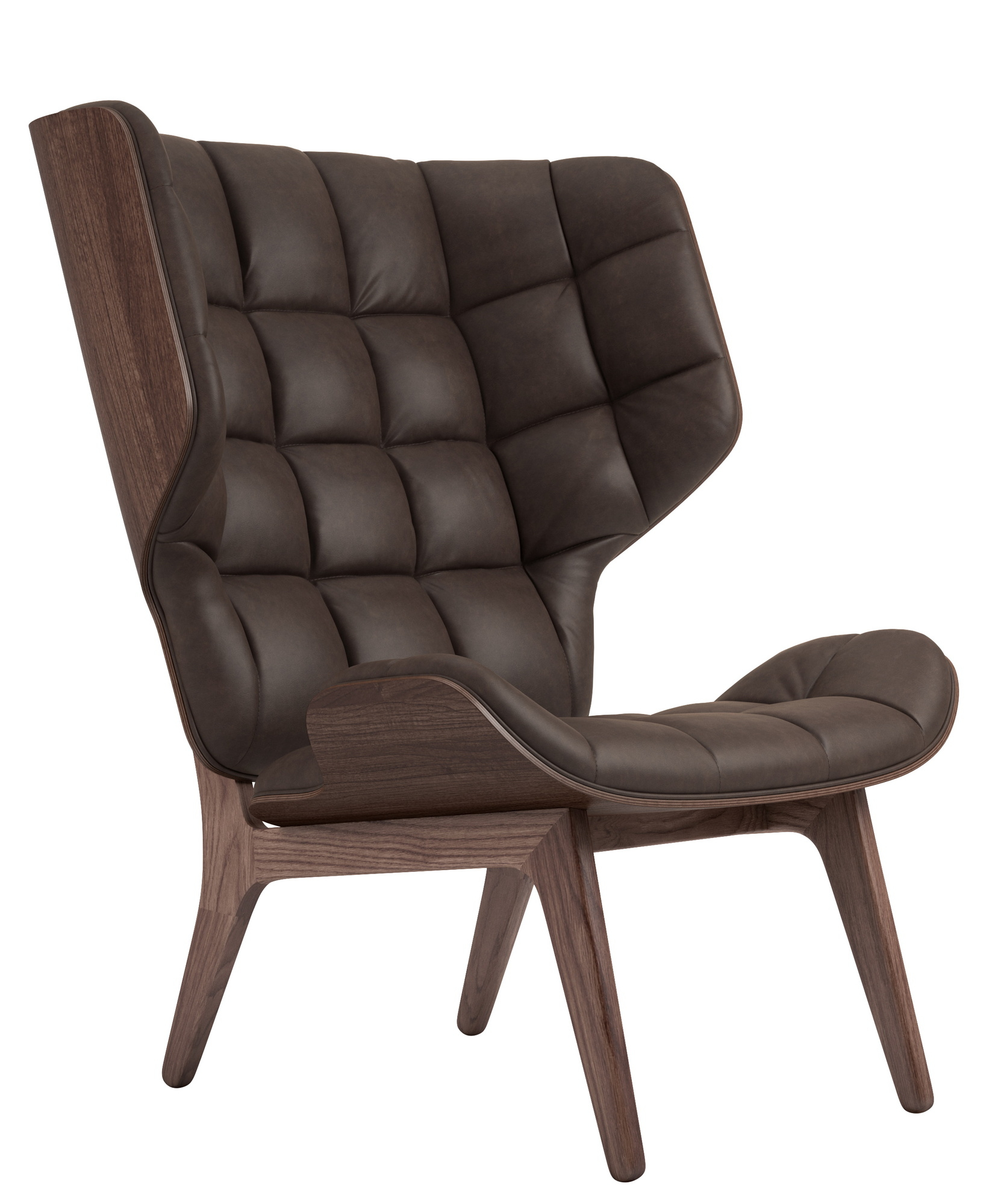 Mammoth Chair Leather Cover Norr11 Oak dark stained Dunes Leather Dark brown