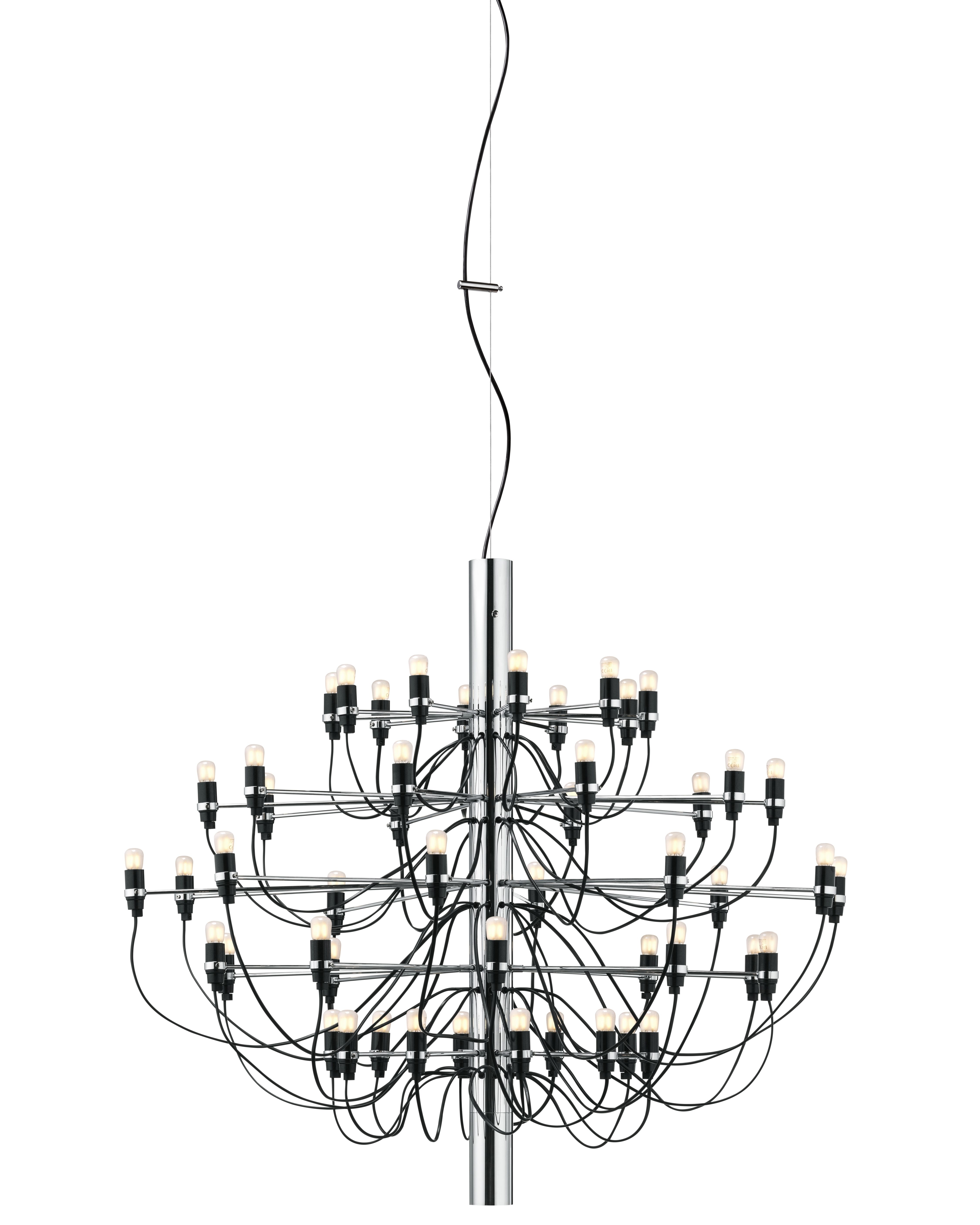 2097/50 Chandelier chrome with frosted bulbs Flos