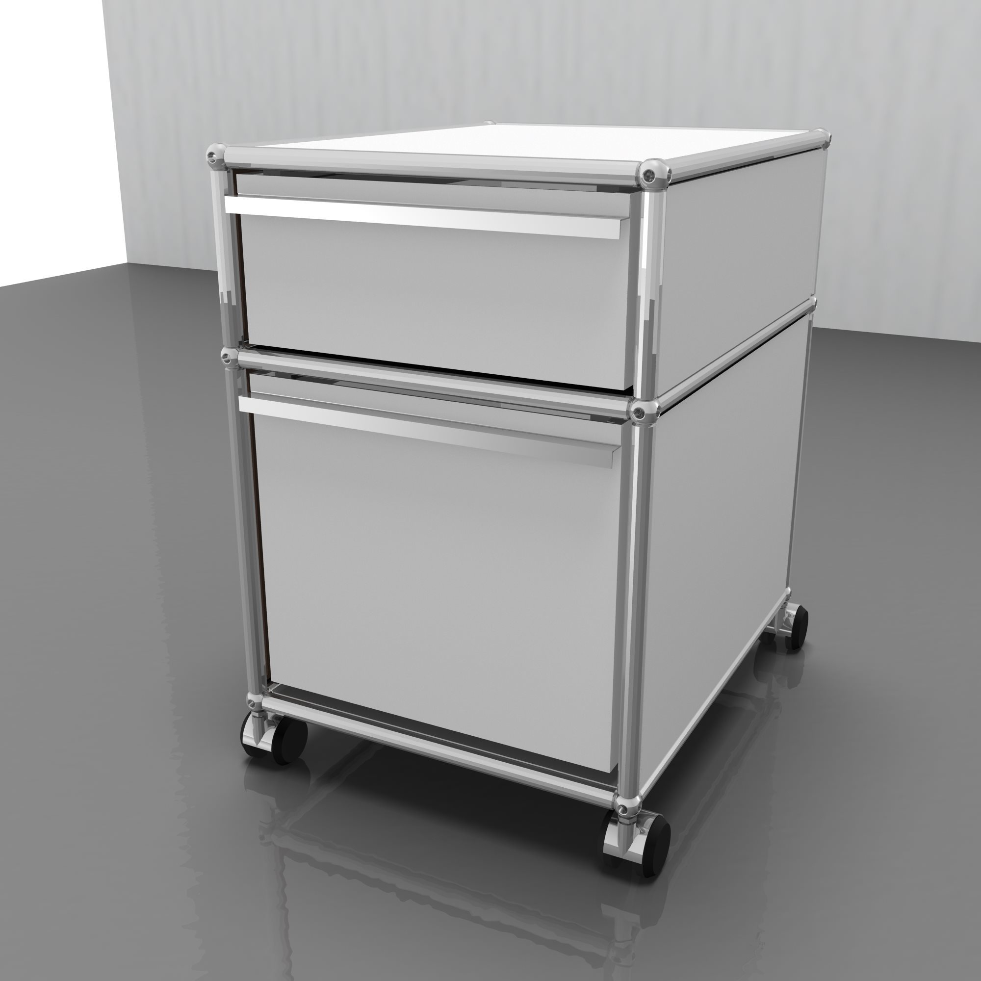 USM Haller Rollcontainer mit Hängeregistratur – mittelgrau