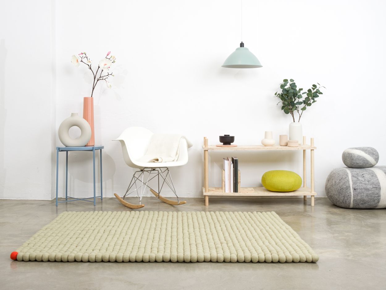 Big One Rectangular Felt carpet 200 x 300 cm myfelt Green beige