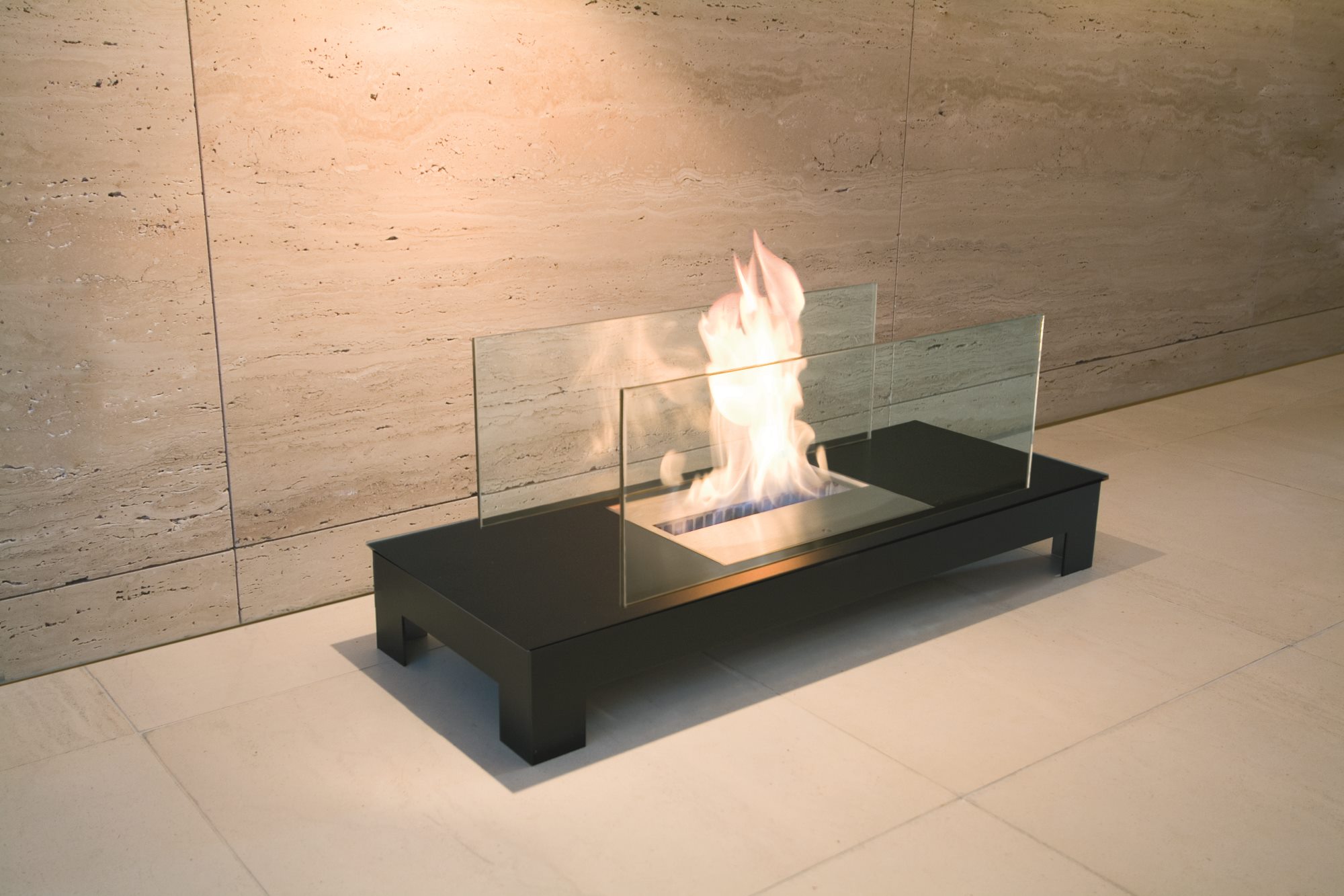 Floor Flame Ethanol Fireplace Radius