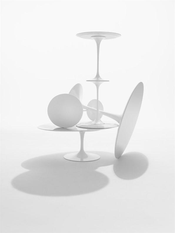Saarinen side table Knoll International - QUICK SHIP Ø 41 x H 52 cm / white laminate