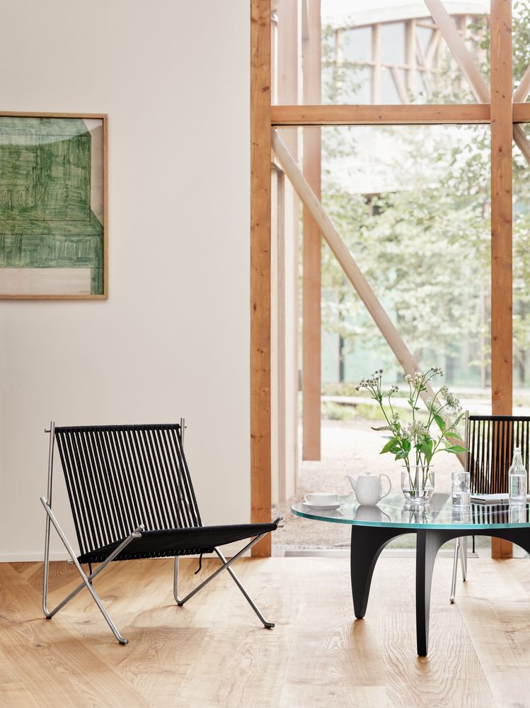 PK4 Lounge Chair Steel - Nature Fritz Hansen