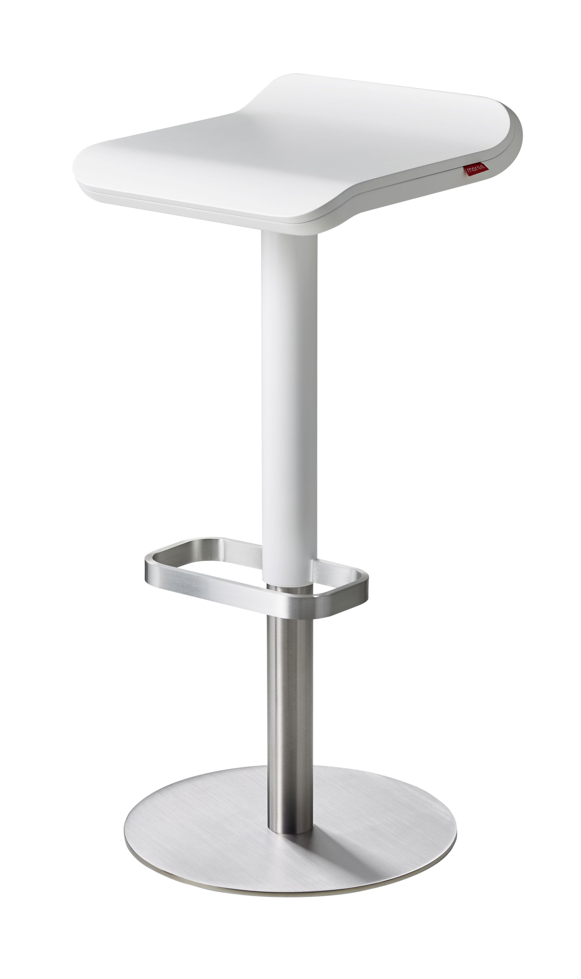 ED Bar Stool Height Adjustable White Moree