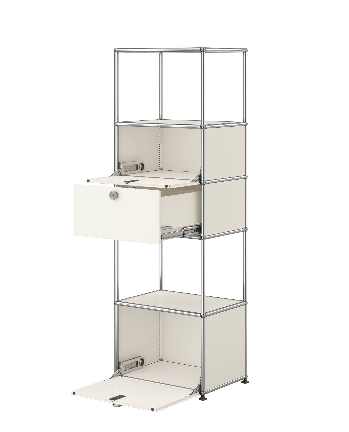USM Haller shelving unit with insert frame M52 Pure White