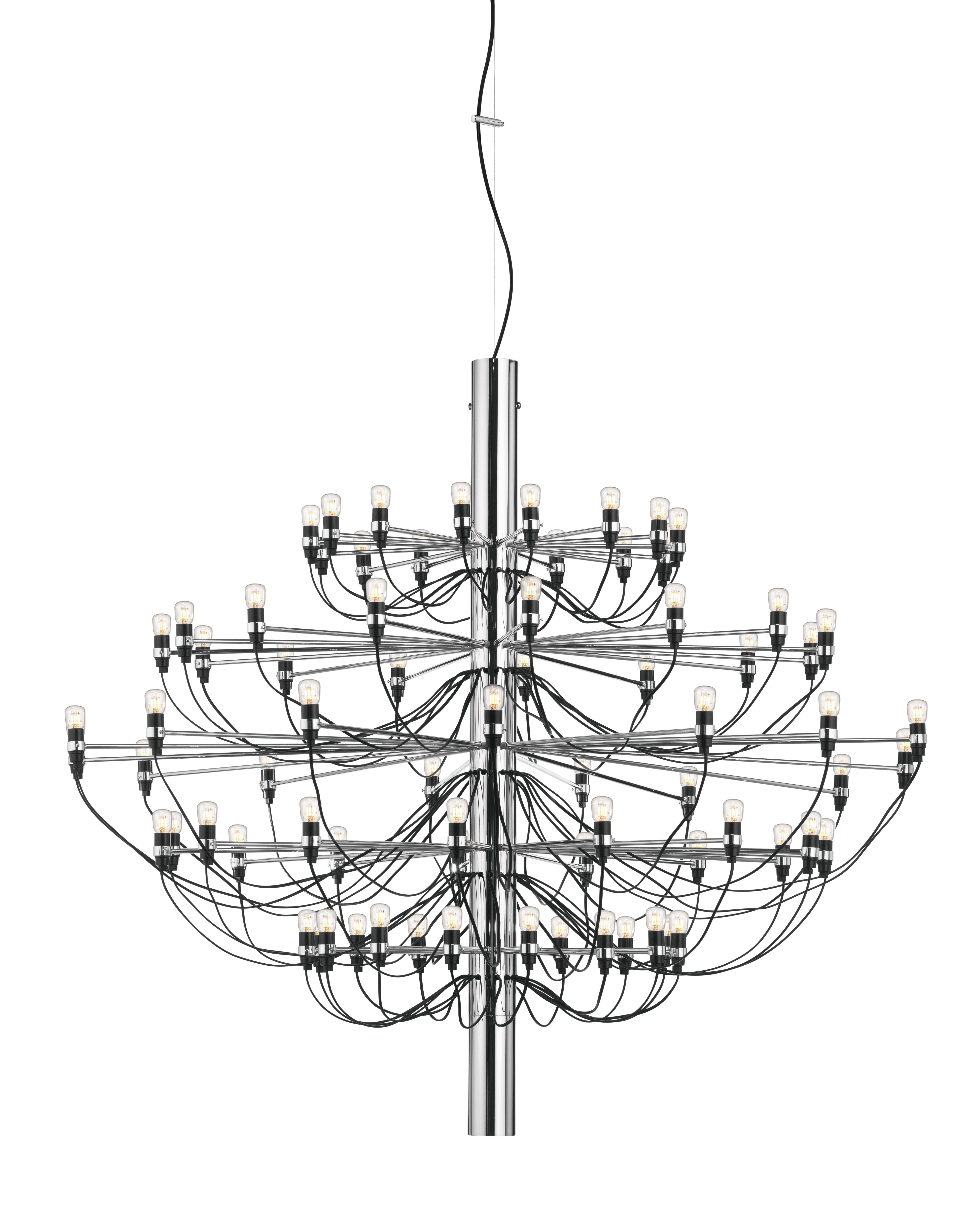 2097/75 Chandelier chrome with clear bulbs Flos