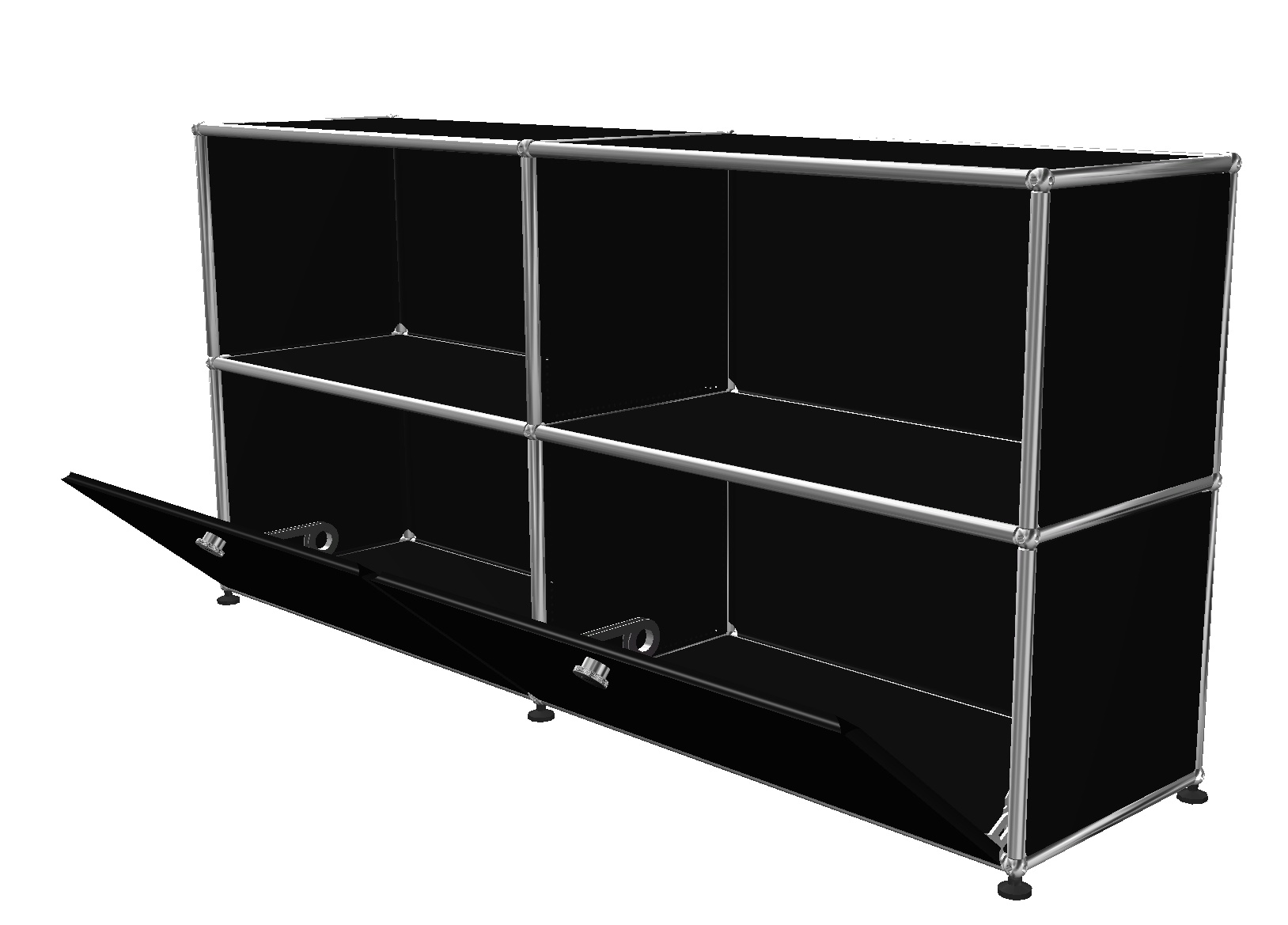 USM Haller Sideboard 2 Open / 2 Flaps Graphite black - FAST DELIVERY