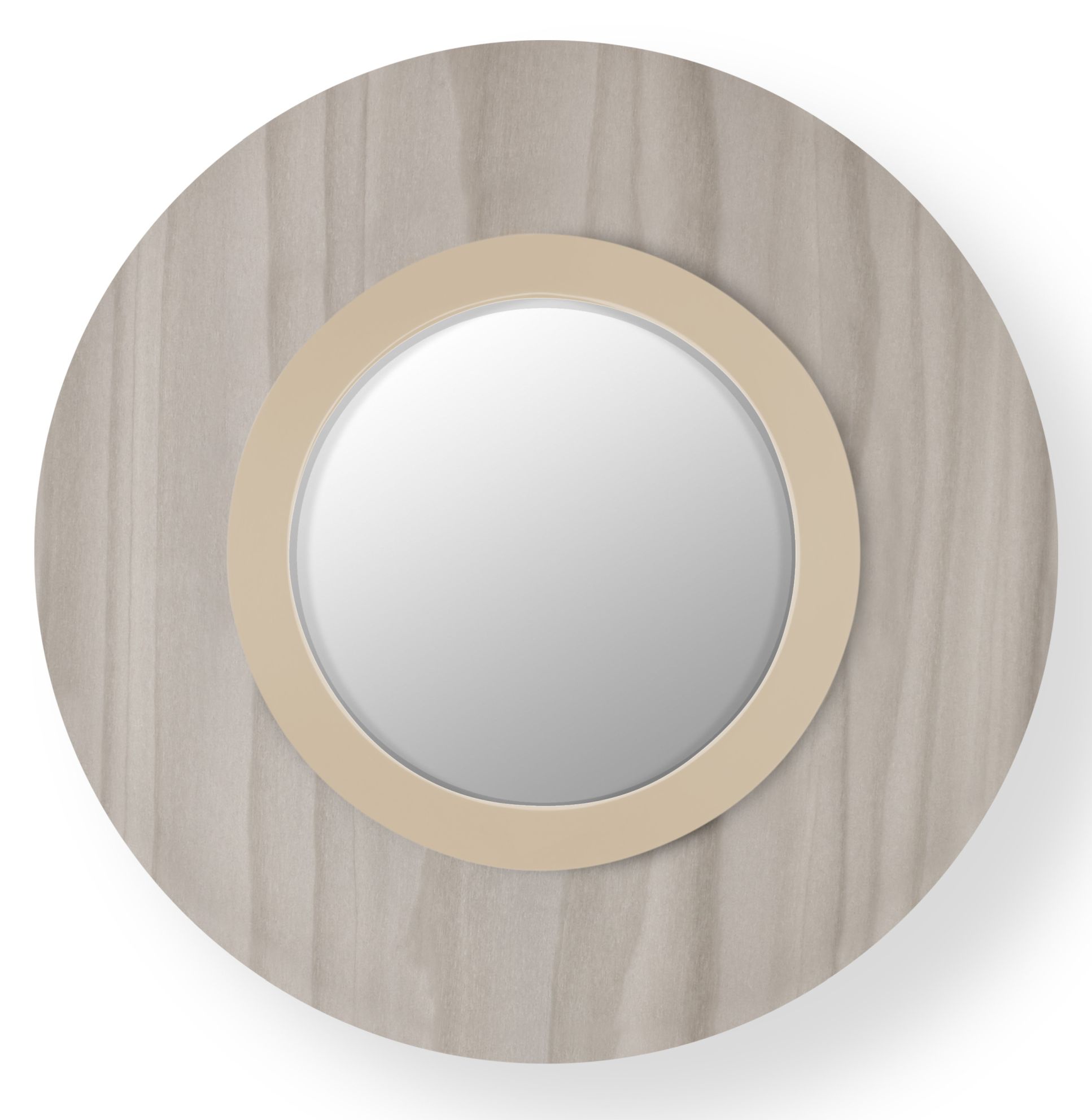 Lens LED Wall Lamp Round Metal Ring in Ivory White Grey LZF Lamps