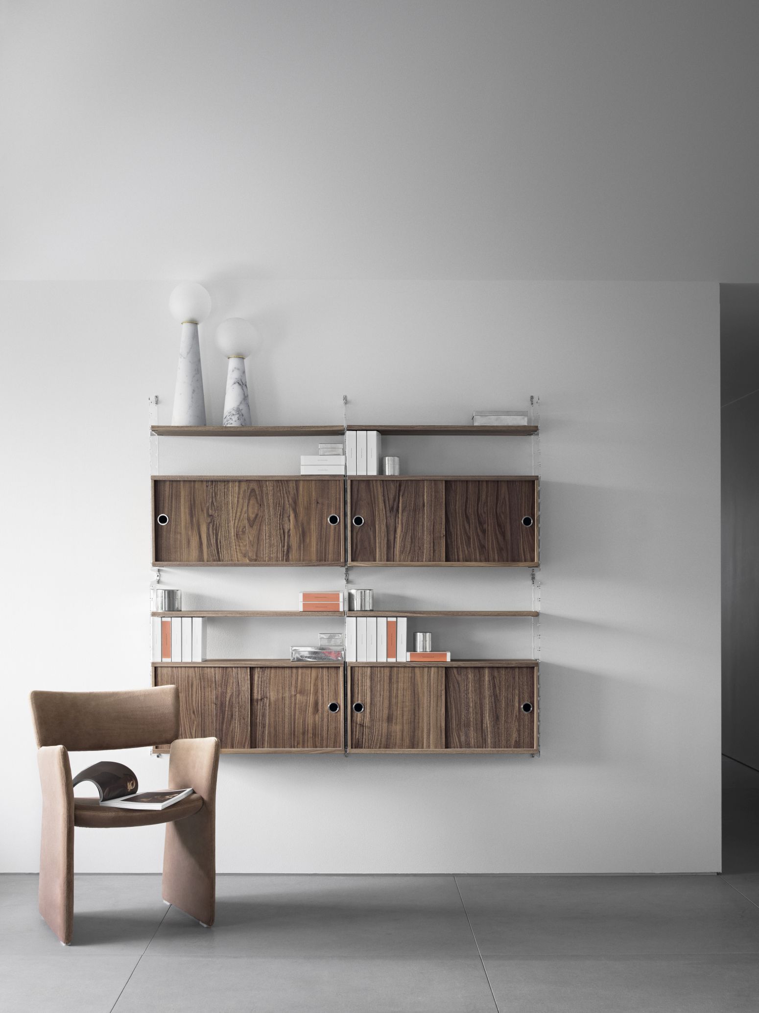 Single Piece Wardrobe Unit with Sliding Doors String Furniture