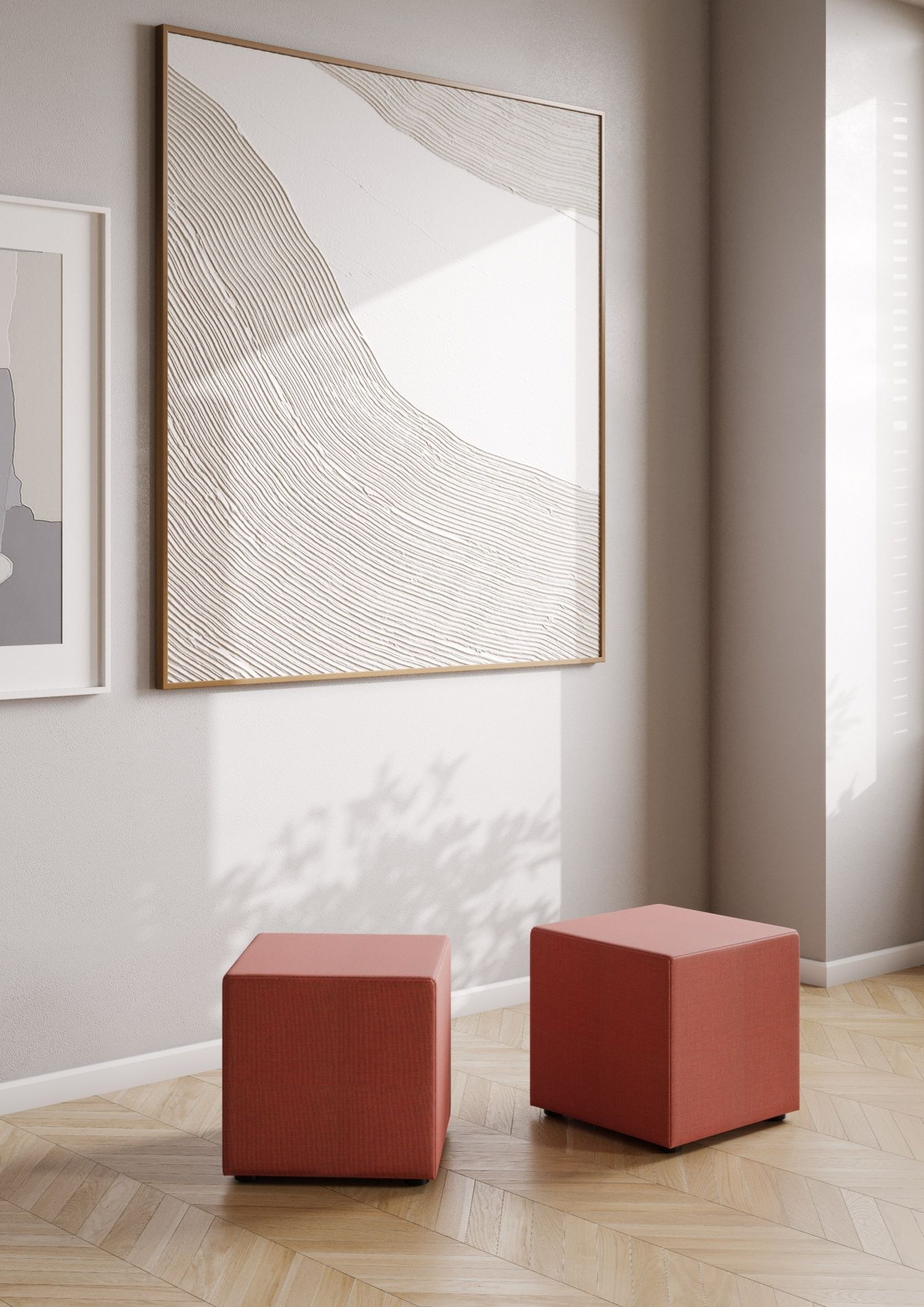 cube CUB R 425 pouf Stool on castors Bejot