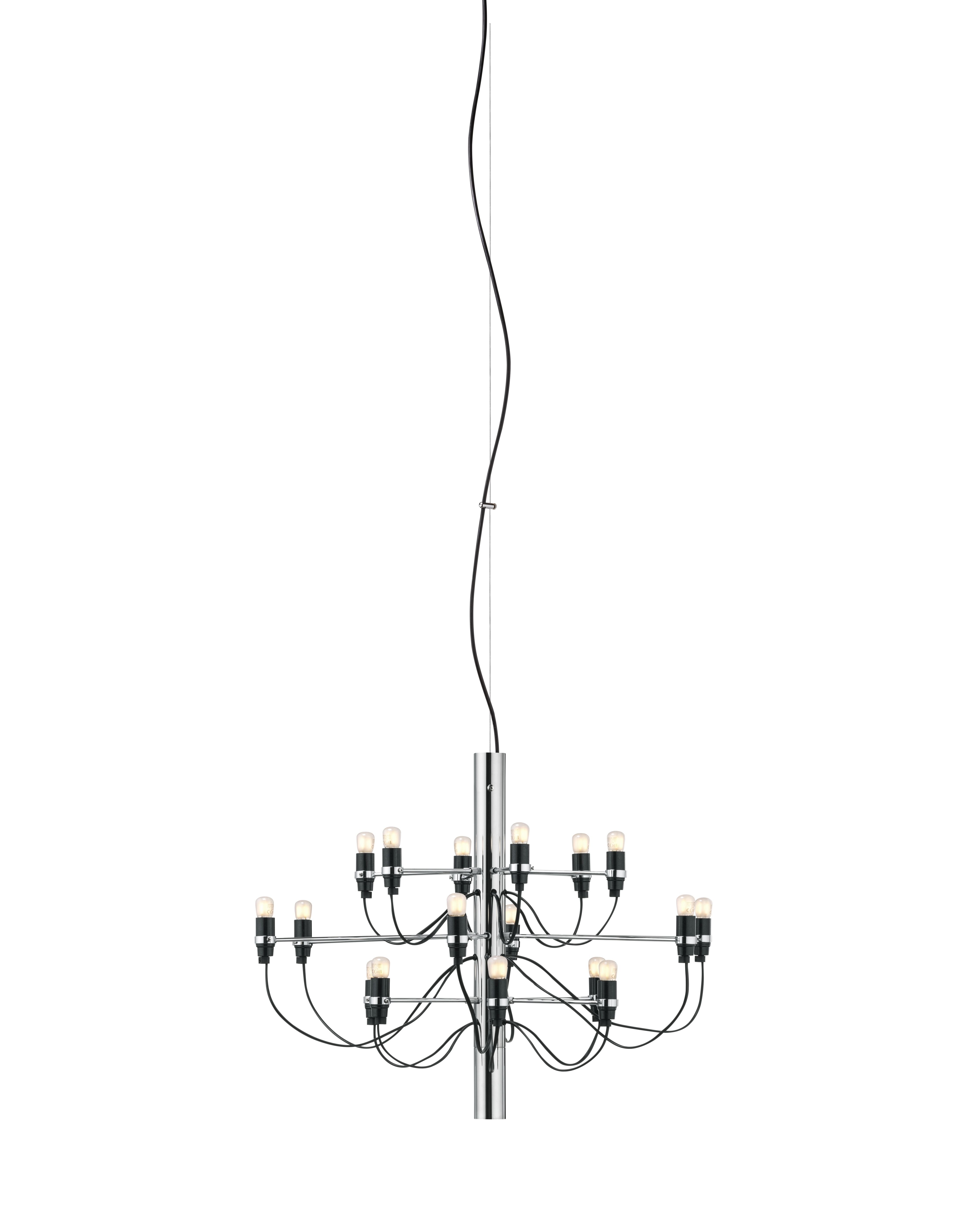 2097/18 Chandelier chrome with frosted bulbs Flos